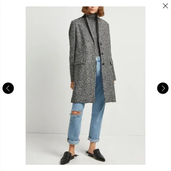 NEW J. CREW 00P 00 Petite Navy Donegal Topcoat In English Herringbone Wool - Picture 2 of 12